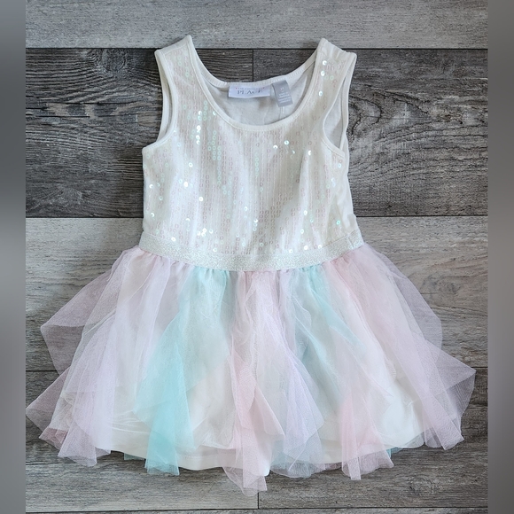 The Children's Place Toddler Girls Sequin Tutu Dress - Simplywht - Picture 2 of 6